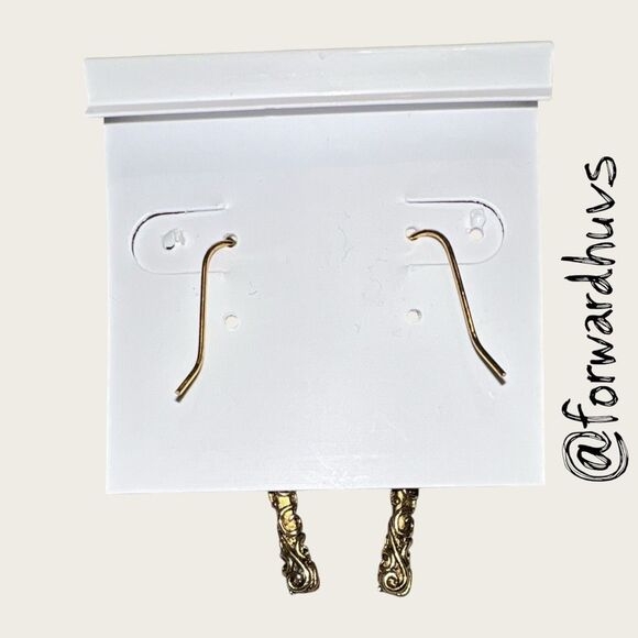 Bundle Sale 3 for $15 | Artisan Earrings – Ornate Gold-Tone Scrollwork - Picture 5 of 6